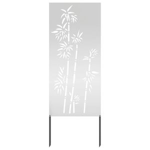 vidaXL Privatnost u vrtu Cvjetni Srebrno 50 x 140 cm Pocinčani čelik