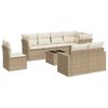 vidaXL 9-dijelni set vrtnih sofa s jastucima bež od poliratana