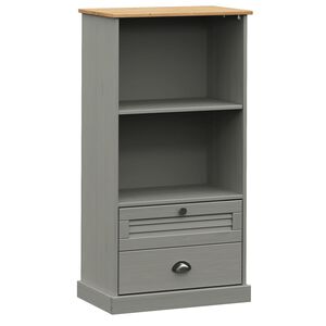 vidaXL Regal za knjige VIGO sivi 60x35x114,5 cm od masivne borovine
