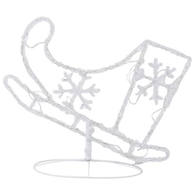 vidaXL Akrilni božićni sob sa saonicama 260 x 21 x 87 cm topli bijeli