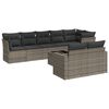 vidaXL 9-dijelni set vrtnih sofa od poliratana s jastucima sivi