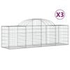 vidaXL Lučne gabionske ko&scaron;are 3 kom 200x50x60/80 cm pocinčano željezo
