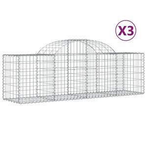 vidaXL Lučne gabionske ko&scaron;are 3 kom 200x50x60/80 cm pocinčano željezo