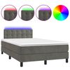 vidaXL Krevet box spring s madracem LED tamnosivi 120 x 190 cm bar&scaron;un