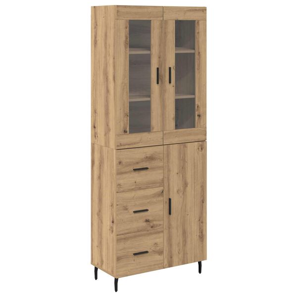 vidaXL Highboard s ladicama 2 pcs Umjetnički hrast Konstruirano drvo