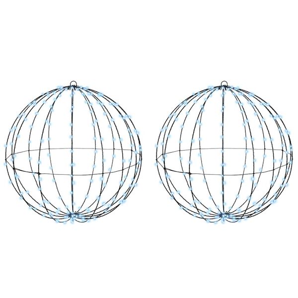 vidaXL Lopta 2 pcs Hladna bijela 59,5 x 59,5 x 63 cm Metal