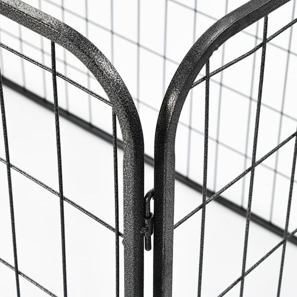 vidaXL Izdržljiva ograda za pse crna 120 x 80 x 70 cm čelična