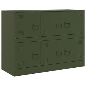 vidaXL Komoda maslinastozeleni 99 x 39 x 73 cm čelična