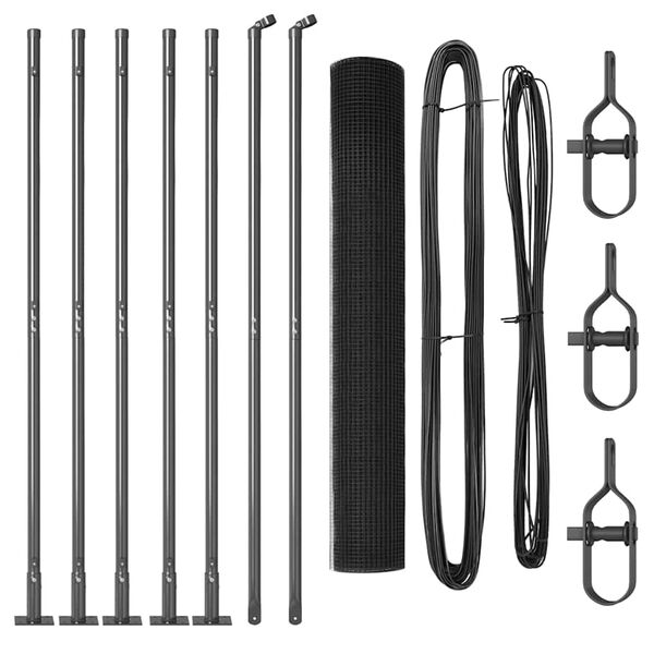 vidaXL Stup za ogradu Siva 10 x 1 m (mreža 16 x 16 mm) Čelik