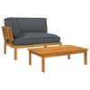 vidaXL Set sofe s jastukom 2 pcs Antracit Čvrsto drvo akacije