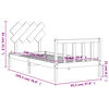 vidaXL Okvir kreveta s uzglavljem crni za jednu osobu masivno drvo