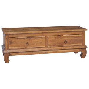 vidaXL TV stalak s ladicama Prirodna 110 x 35 x 40 cm Čvrsto teak drvo