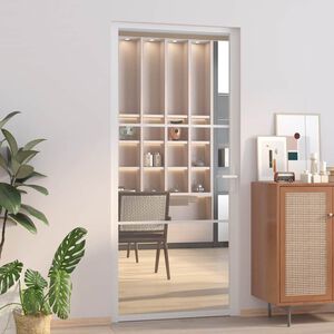 vidaXL Unutarnja vrata 93 x 201,5 cm Bijela od ESG stakla i aluminija