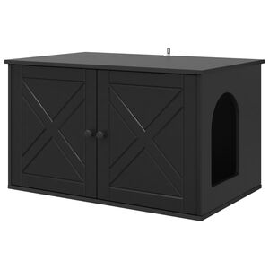 vidaXL Mačja Kuća Crna 85 x 55 x 50,5 cm Konstruirano drvo