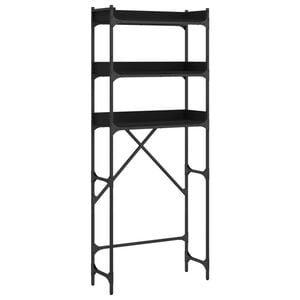 vidaXL Polica za perilicu rublja crne 67x25x163 cm drvena