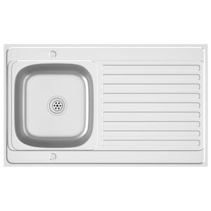 vidaXL Kuhinjski sudoper s cjedilom srebrni 1000x600x155 mm čelični