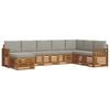 vidaXL Set vanjskih sofa 8 kom. Prirodna i svijetlo siva