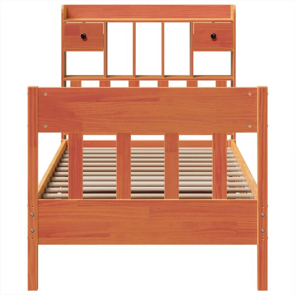 vidaXL Okvir kreveta bez madraca voštano smeđi 100x200 cm od borovine