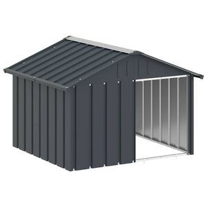 vidaXL Kućica za pse antracit 116,5 x 103 x 81,5 cm pocinčani čelik