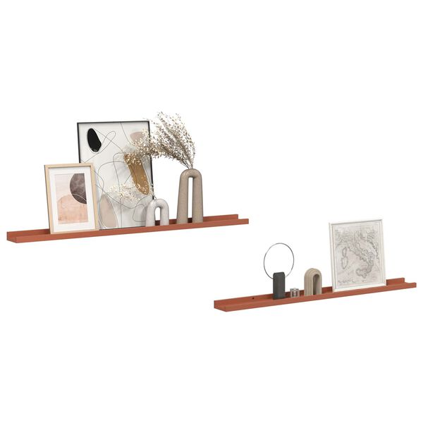 vidaXL Polica na zidu 2 pcs Crvena 100 x 9 x 3 cm Konstruirano drvo