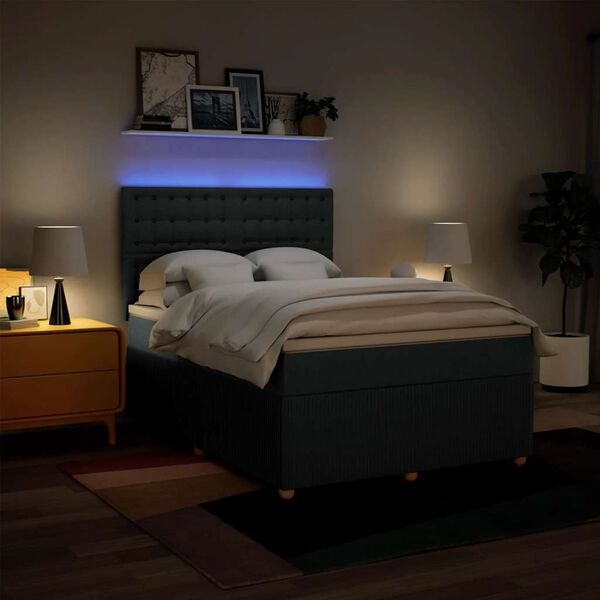 vidaXL Krevet s oprugama i madracem plavi 140x200 cm od tkanine