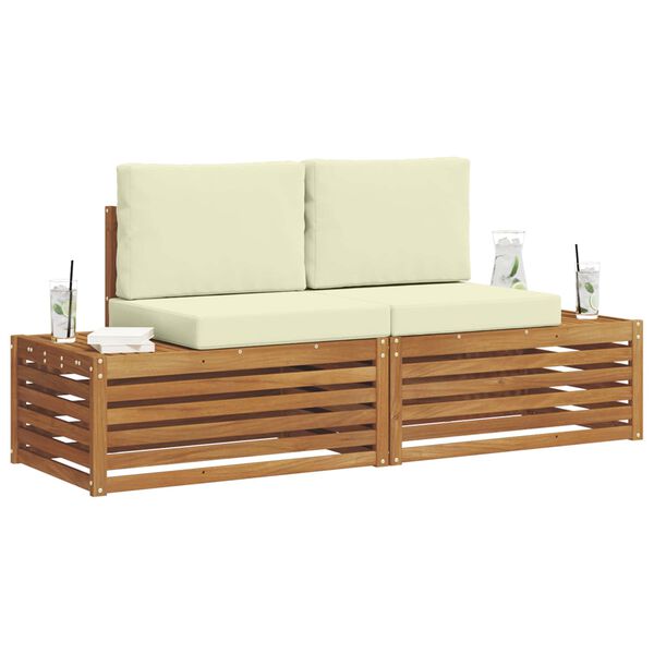 vidaXL Set vanjskih sofa s jastukom 2 Komad Prirodna i krem