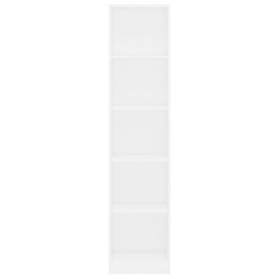 vidaXL Ormarić za knjige s 5 razina bijeli 40 x 24 x 175 cm drveni