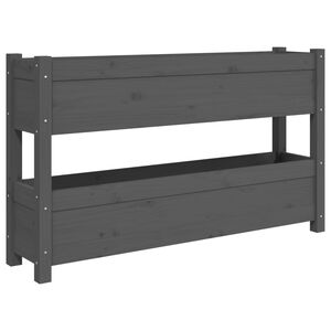 vidaXL Sadilica siva 112x25x66 cm od masivne borovine