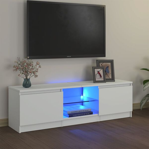 vidaXL TV ormarić s LED svjetlima bijeli 120 x 30 x 36 cm