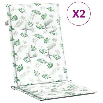 vidaXL Jastuci za visoku stolicu 2 kom s uzorkom lišća od tkanine