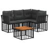 vidaXL Set vanjskih sofa 5 kom. Crna i tamno siva Poliester