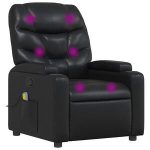 vidaXL Masažni naslonjač od umjetne kože crni