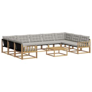 vidaXL Set vanjskih sofa 10 kom. Bijela i svjetlosiva