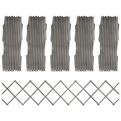 vidaXL Rešetkaste ograde 5 kom sive od masivne jelovine 180 x 30 cm