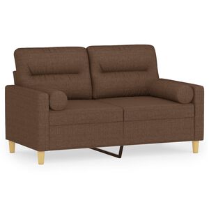 vidaXL Dvosjed s ukrasnim jastucima smeđi 120 cm od tkanine