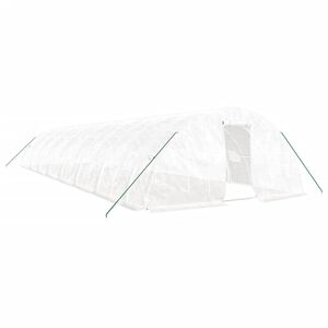 vidaXL Staklenik s čeličnim okvirom bijeli 80 m&sup2; 16 x 5 x 2,3 m