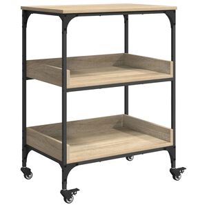 vidaXL Kuhinjski kolica Sonoma hrast 60 x 41 x 80,5 cm