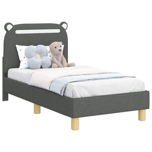 vidaXL Okvir kreveta za malu djecu s naslonom Tamnosiva 70 x 140 cm