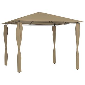 vidaXL Sjenica s navlakama za stupove 3x3x2,6 m smeđe-siva 160 g/m&sup2;