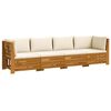 vidaXL 4 kom. Set vanjskih sofa Čvrsto drvo akacije Smeđa