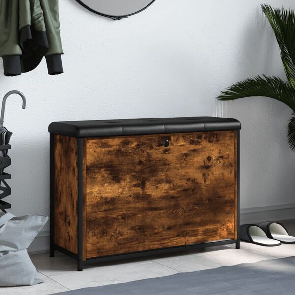 vidaXL Klupa za cipele s preklopnom ladicom boja hrasta 82x32x56 cm