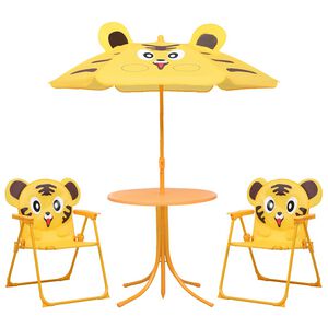 vidaXL 3-dijelni dječji vrtni bistro set sa suncobranom žuti