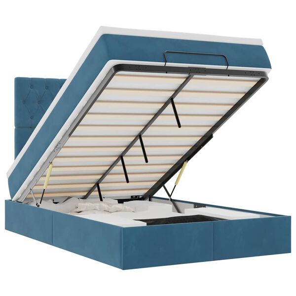 vidaXL Okvir za krevet s madracima tamnoplavi 120x190 cm bar&scaron;unasti