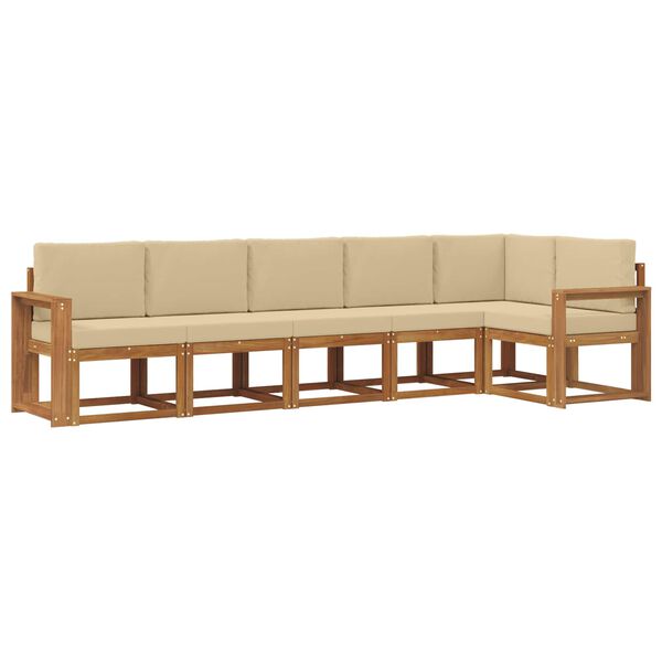 vidaXL Set vanjskih sofa s jastukom 6 pcs Prirodna i bež