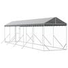 vidaXL Vanjski kavez za pse s krovom srebrni 2x10x2,5m pocinčani čelik