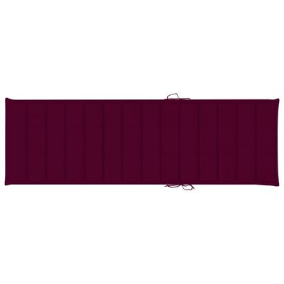 vidaXL Dvostruka ležaljka od borovine s jastucima crvene boje vina