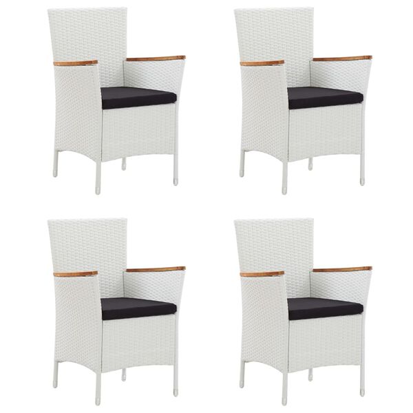 vidaXL 5-dijelni vrtni blagovaonski set s jastucima poliratan bijeli