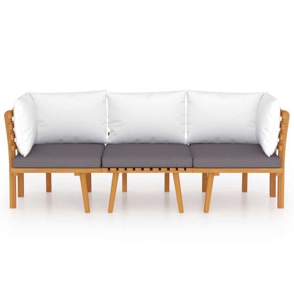 vidaXL 3-dijelna vrtna garnitura s jastucima masivno bagremovo drvo