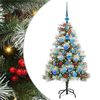 vidaXL Umjetno božićno drvce S LED lampica Zelena i bijela 120 cm