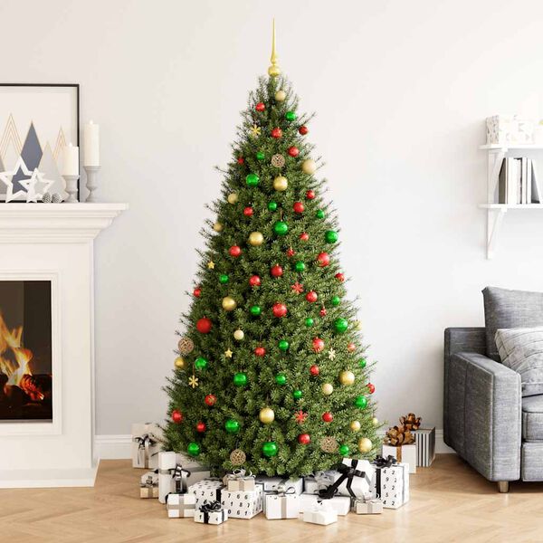 vidaXL Set božićnih kuglica 112 komada crveni/zeleni/zlatni polistiren